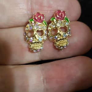 NWT She Skull earrings by Betsey Johnson